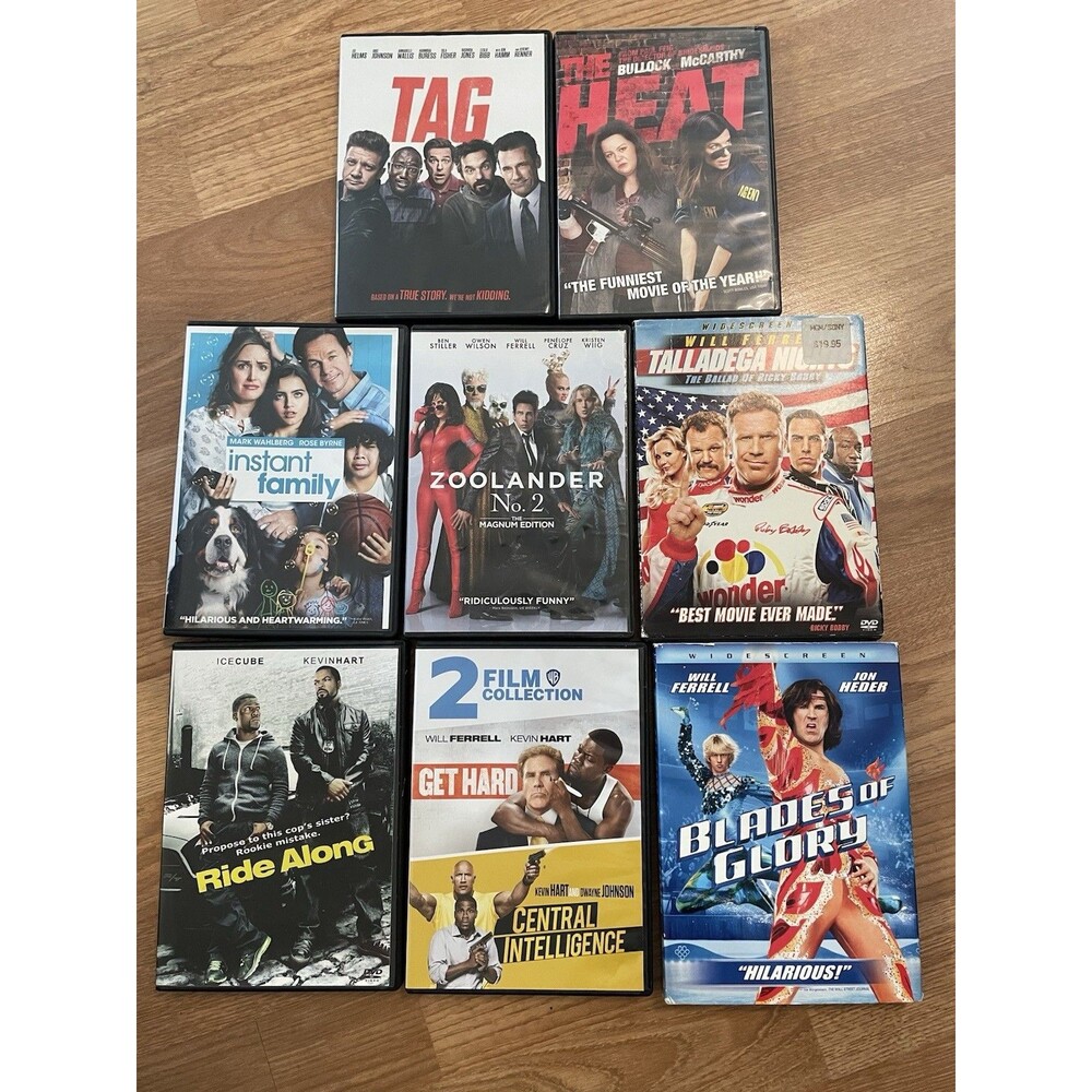 Comedy DVD Lot Will Ferrell Kevin Hart 9 Movies Talladega Nights Ride Along